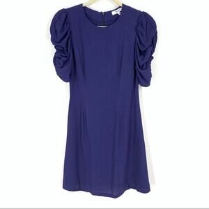 Billie the Label Helena Mini Dress Blue Size‎ 2 NWT Short Ruched Sleeve